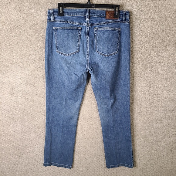 Lauren Ralph Lauren Jeans Women 10 Blue Modern Straight Mid Rise Denim Stretch - Picture 3 of 11